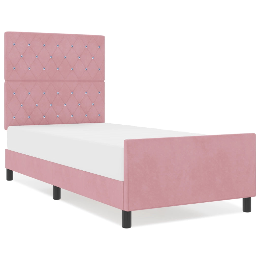 Struttura del letto Rosa 90x200 cm Velluto