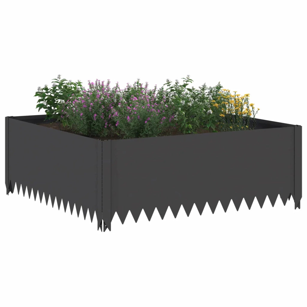Bordura per Prato 100 x 100 x 35 cm Acciaio Nero 8008973
