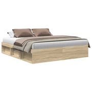 Letto matrimoniale | Letto per adulti | Giroletto Rovere Sonoma 200x200 cm