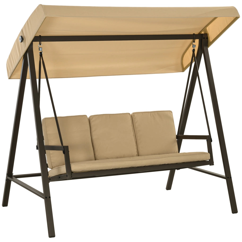 Amaca a dondolo da giardino ¨C zephmum ¨C Beige e Marrone 200x125x175 cm