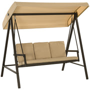 Amaca a dondolo da giardino ¨C zephmum ¨C Beige e Marrone 200x125x175 cm