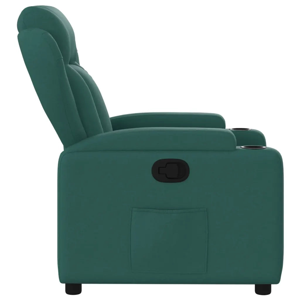Divano Sedia-Poltrona Reclinabile in Tessuto Verde Scuro 305762