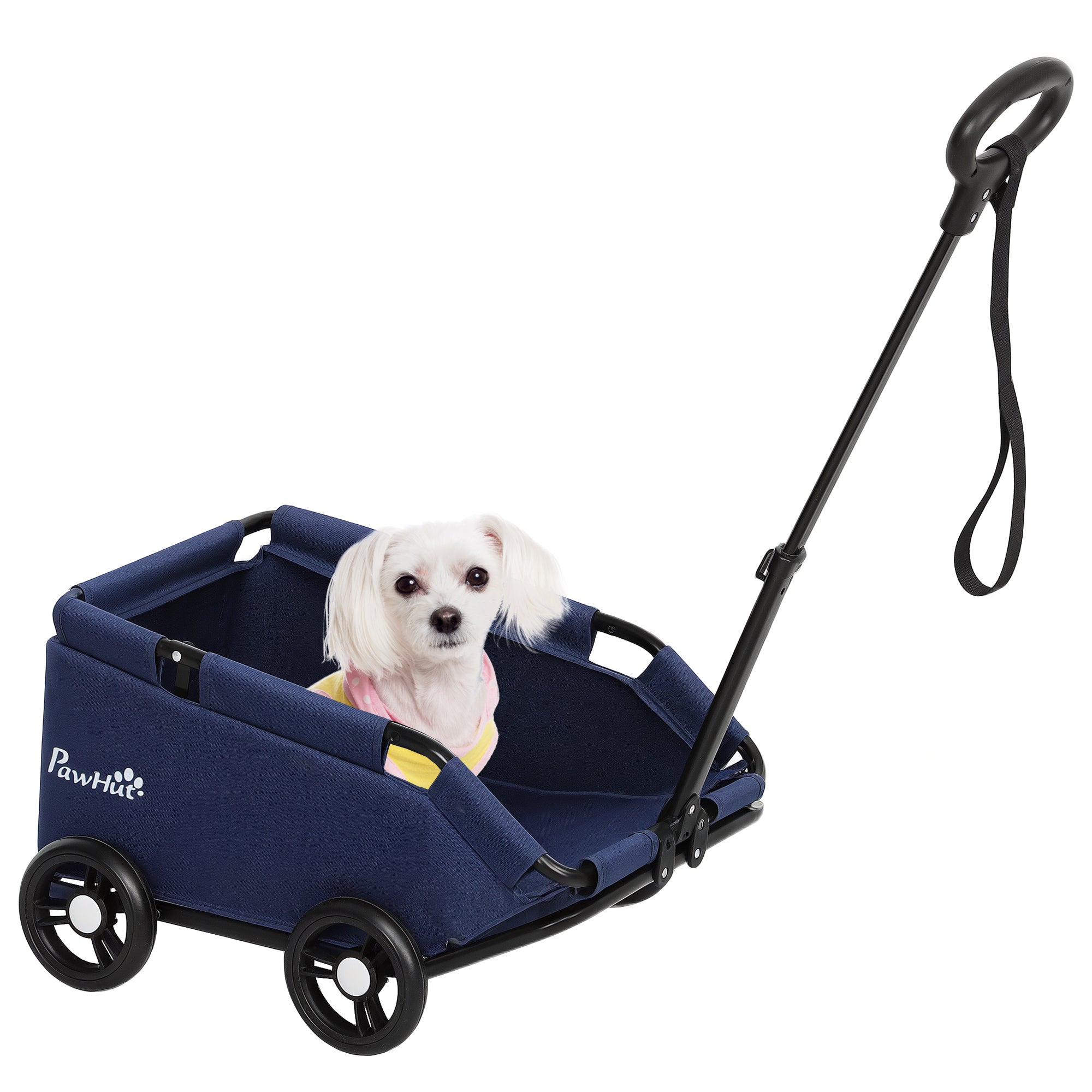 Carrello per Cani Pieghevole 53x45x28 cm per >Cani Taglia Mini Blu Scuro