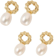 Attrezzi per pendenti 4 pezzi - Perle naturali - Ottone e zirconia - Creare gioielli DIY - Pendenti vintage - Luce unica - Pendenti per gioielli