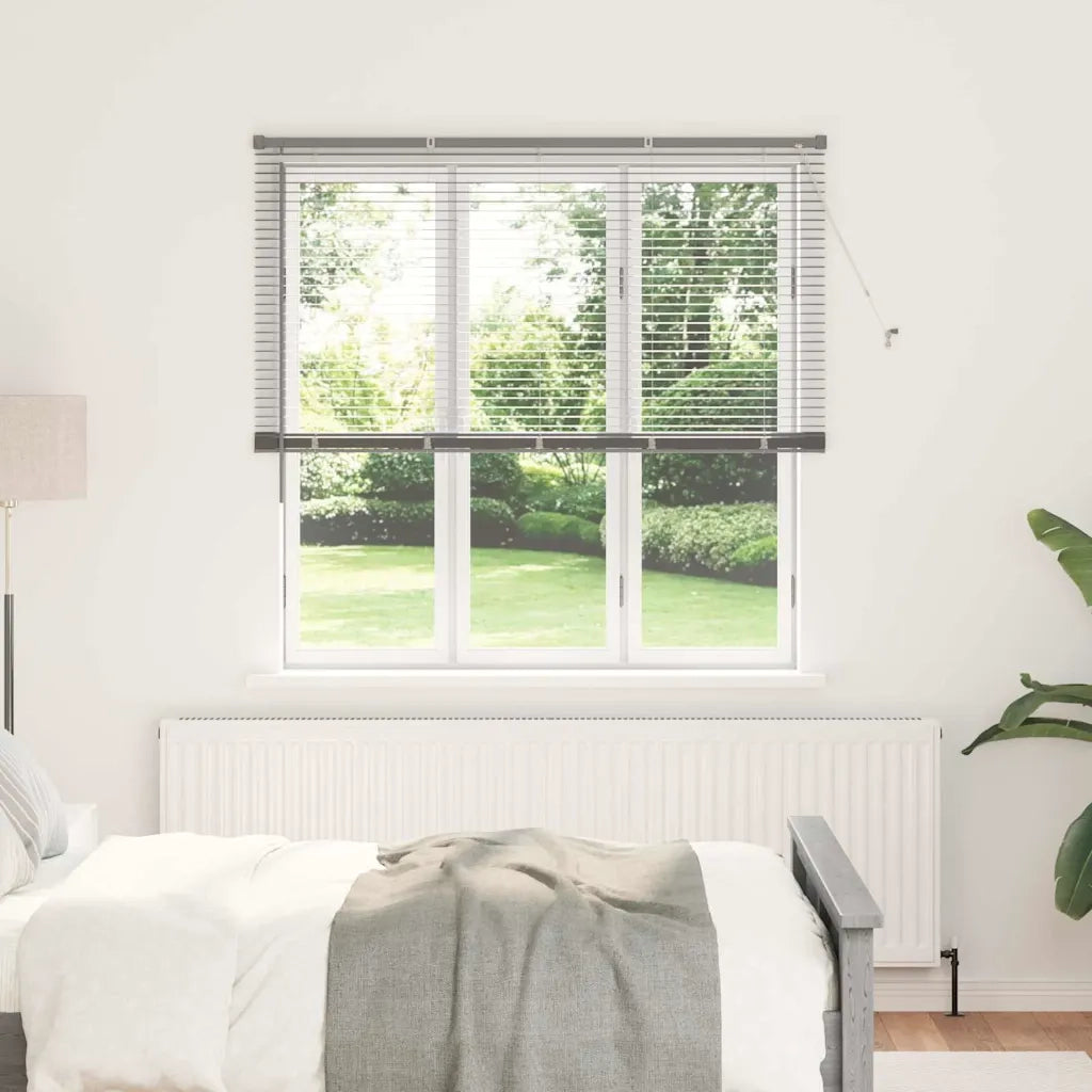vidaXL Tenda per Finestra con tende Manuale Argento Alluminio