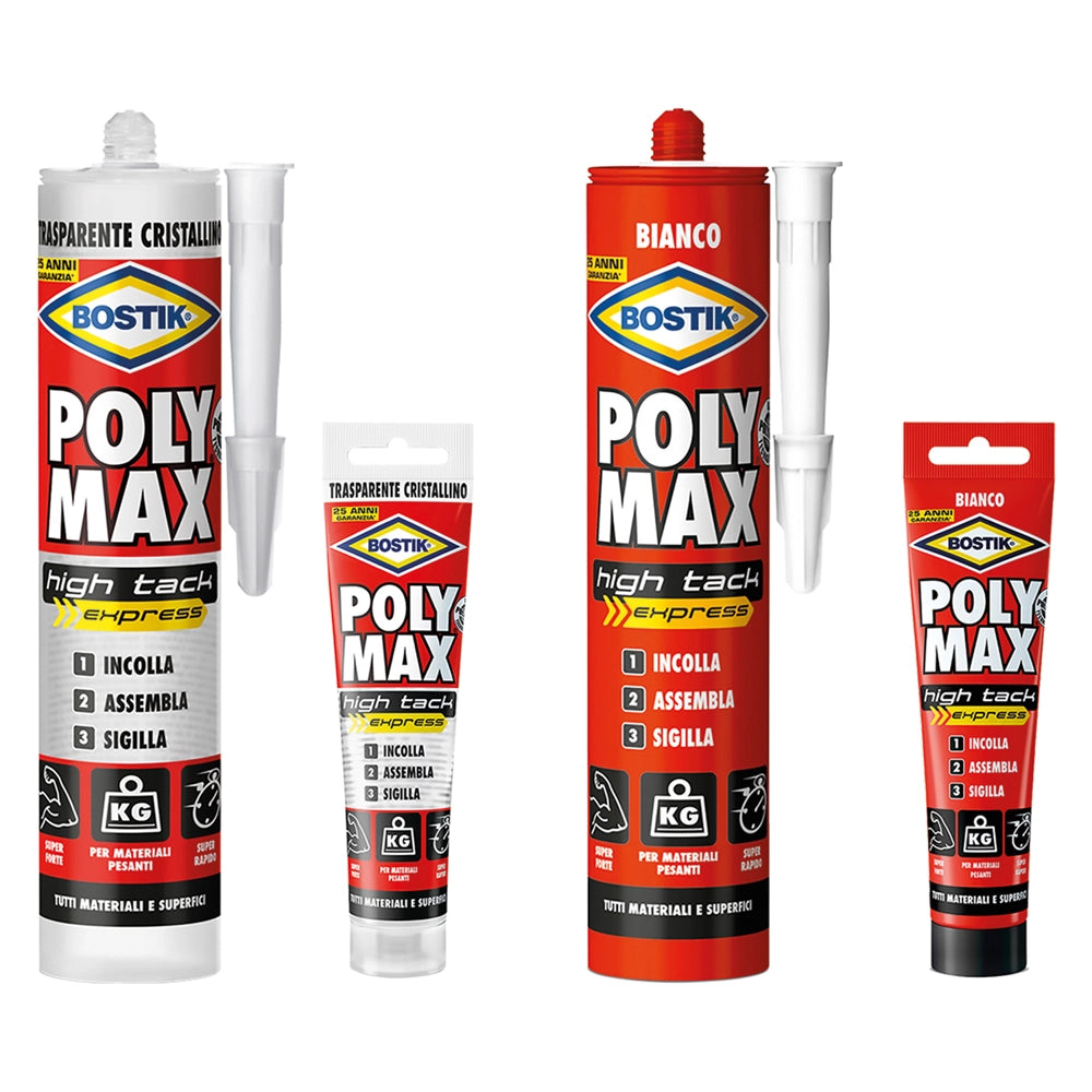 ADESIVO SIGILLANTE UNIVERSALE 'POLY MAX' HTE gr. 300 - cristal  - BOSTIK