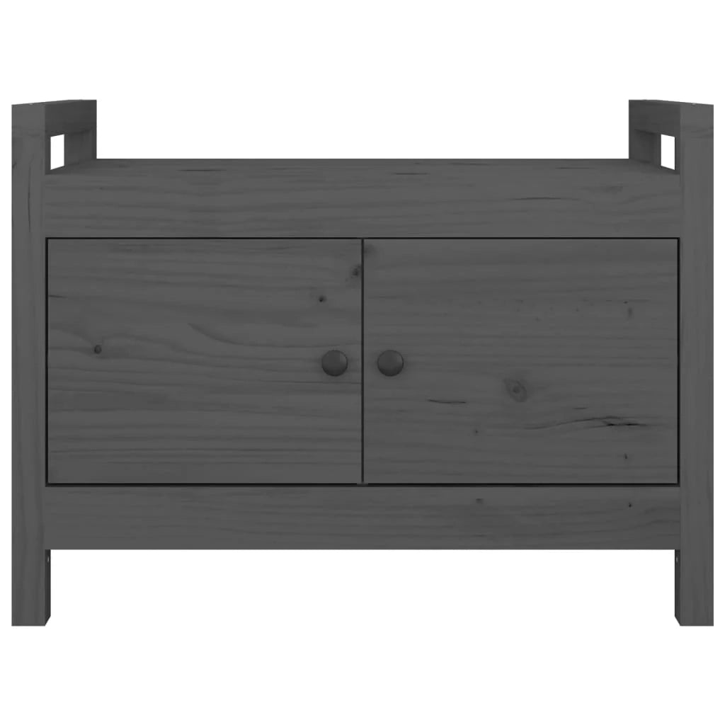 Panca da ingresso 80 x 40 x 60 cm in legno massello di pino grigio 02_0010871