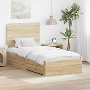 Struttura del letto Rovere Sonoma 75 x 190 cm Legno multistrato 3412848