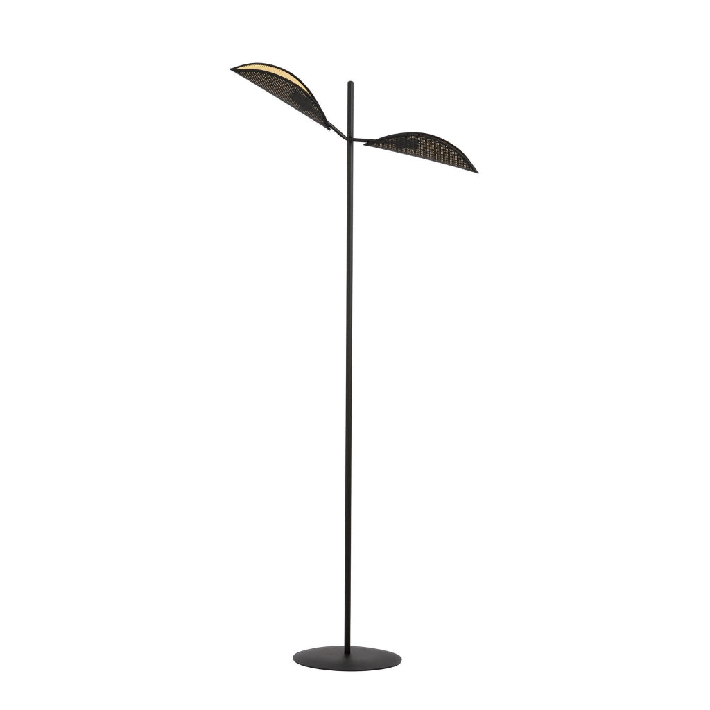 Lampada da terra Emibig VENE LP2 2xE14 nero rattan 150cm