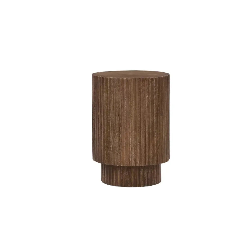 Table basse TALVORA – Legno di mango massiccio – Tavolino rotondo Ø35 cm – Design artigianale e compatto