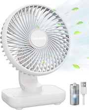Ventilatore da tavolo portatile - 4000 mAh ricaricabile - 15 ore autonomia - 4 velocità - ricaricabile via USB-C