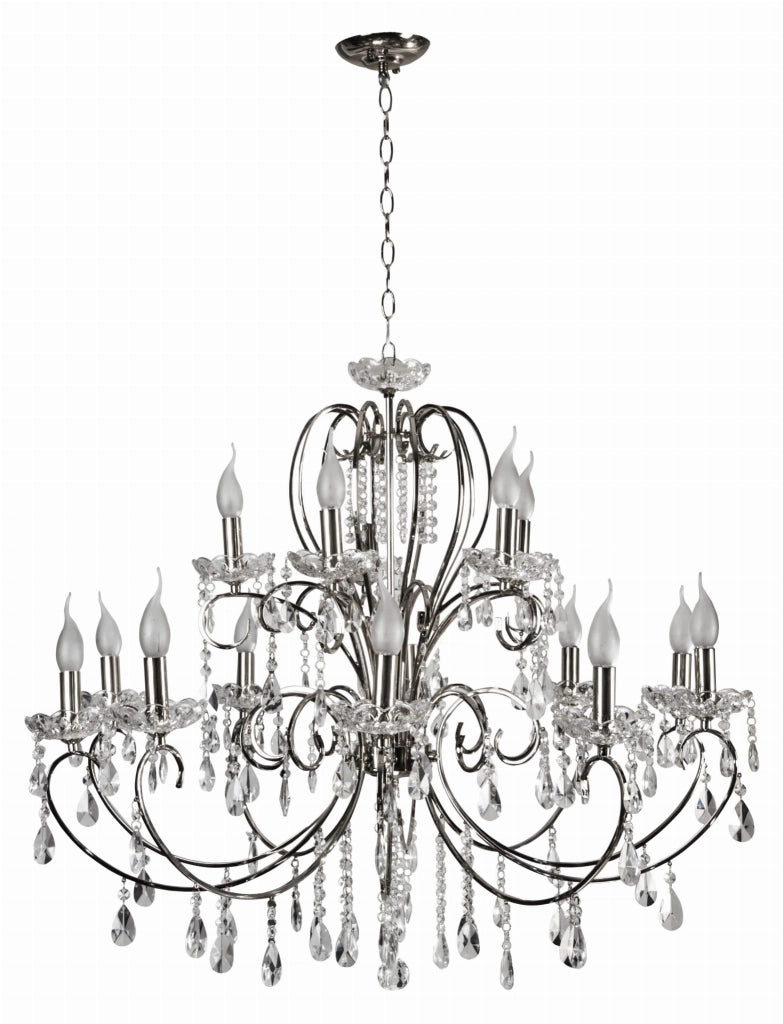 Lampadario cristallo metallo Candellux Aurora 15xE14 cromo