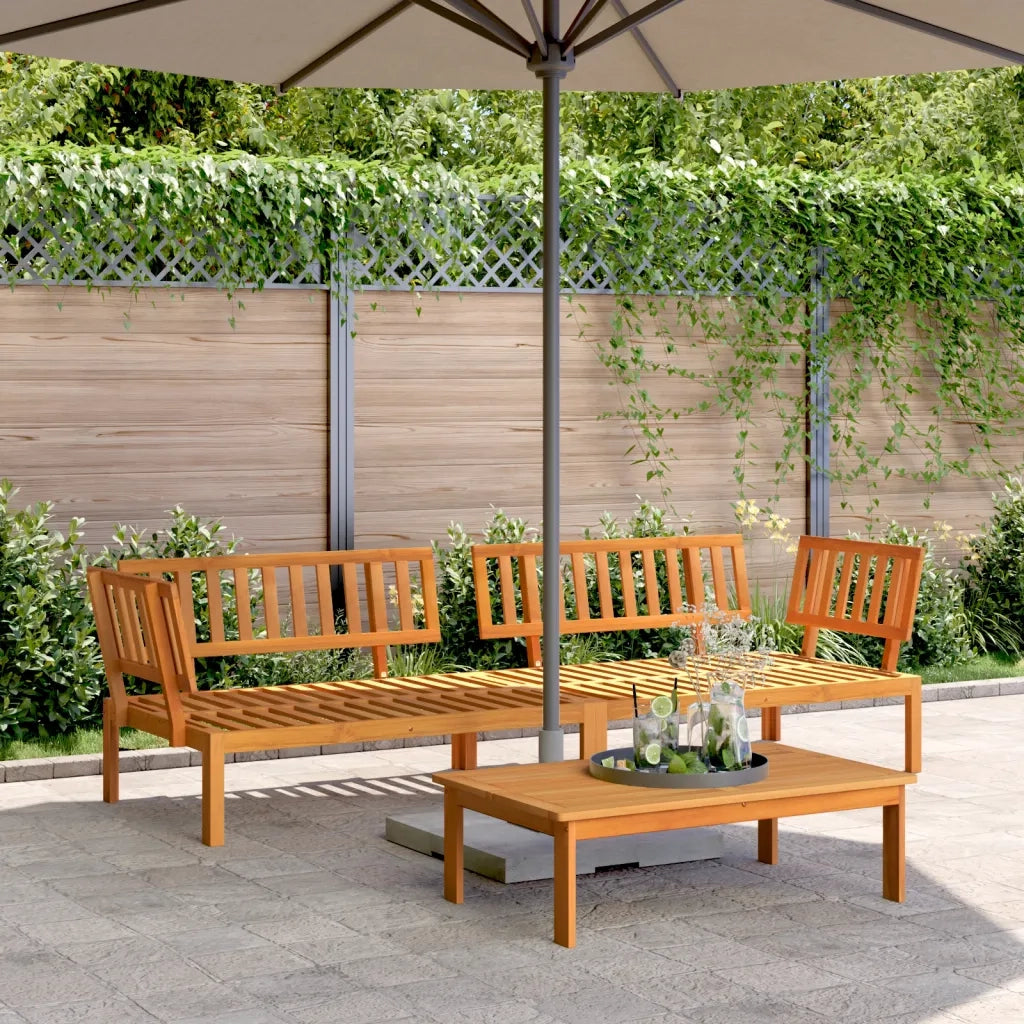 Divani Angolari Pallet da Giardino 2pz Legno Massello di Acacia