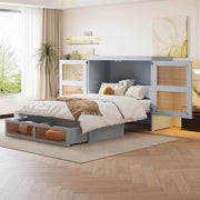 Letto a scomparsa 140x200 cm salvaspazio in legno