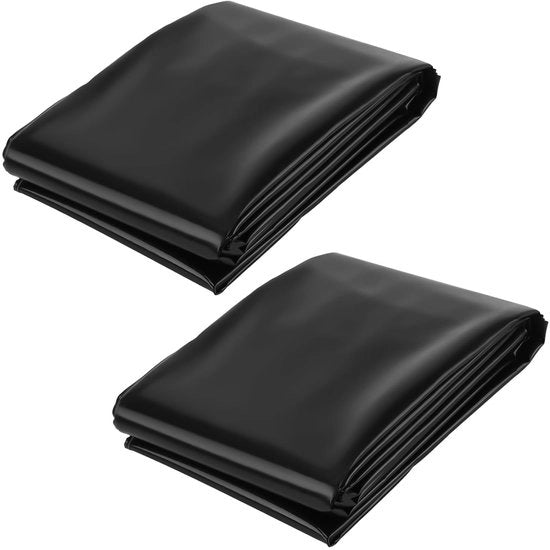 Folie in Plastica Nera 2,1 x 3 m - Folie in Polietilene Spesso - Tavole Idrorepellenti - Resistente alle Scalfitture - Giardinaggio - Taglio Flessibile - Folie per Giardino