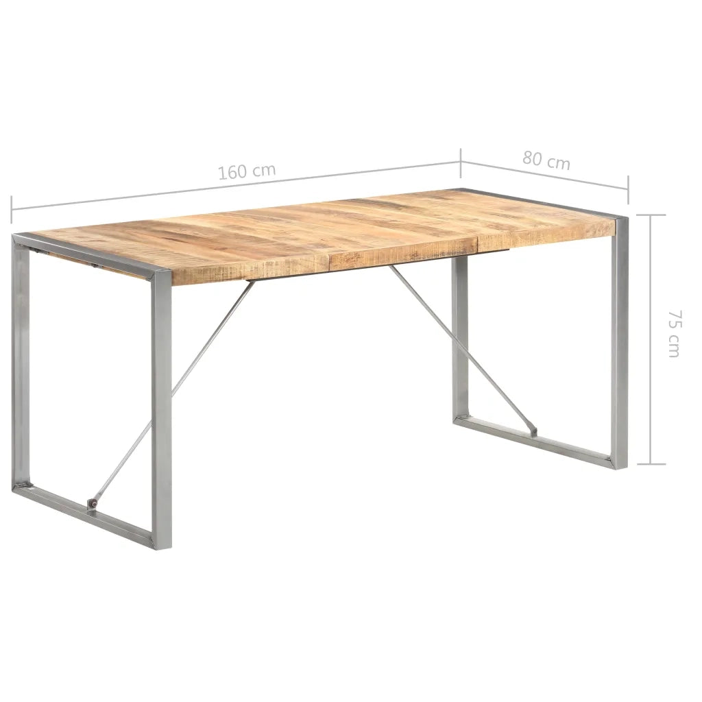 Tavolo da Pranzo 160x80x75 cm in Legno Massello di Mango 321563