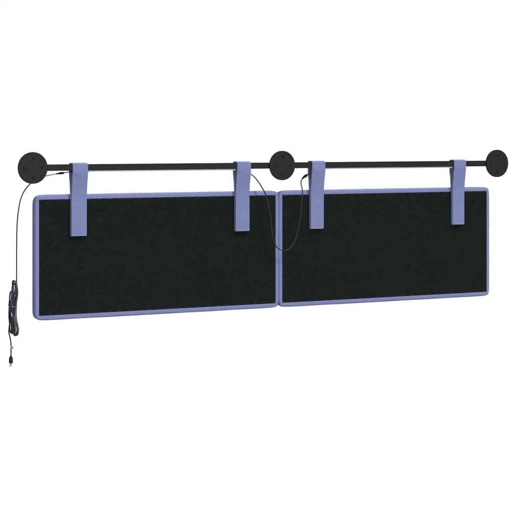 Testiera | Testata sospesa Con luce LED Blu jeans Tessuto