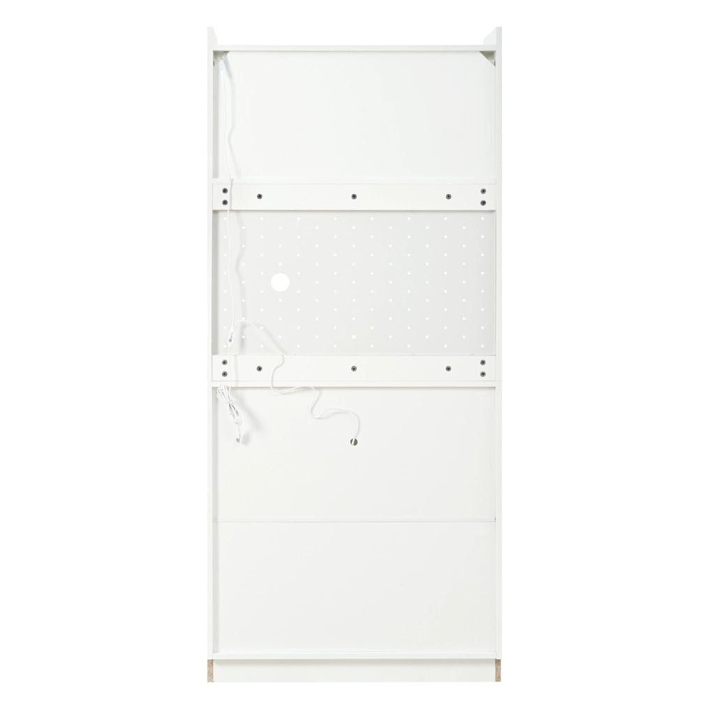 Mobile Alto con Cassetti, LED e Vetro Rigato ¨C Xylo ¨C Bianco
