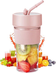 Mixer Portatile per Smoothie 350ml - Mixer per Smoothie da Viaggio - Tipo C - Inerte ai Fumi di BPA - Mini Mixer con 6 Lame per Succo e Cibo per Bambini - Viaggio (Rosso)