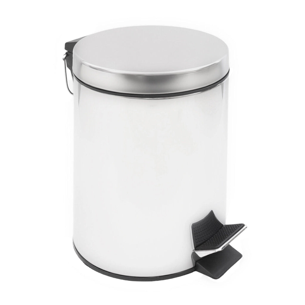 MAURY'S PATTUMIERA INOX TONDA A PEDALE CON TECNOLOGIA SOFT CLOSE 5 LITRI