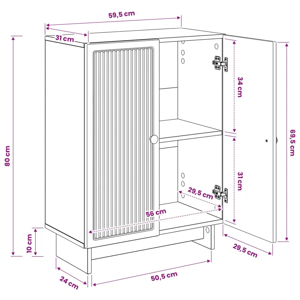Mobiletto da Bagno EDE Sonoma grigio 59,5 x 31 x 80 cm 895961