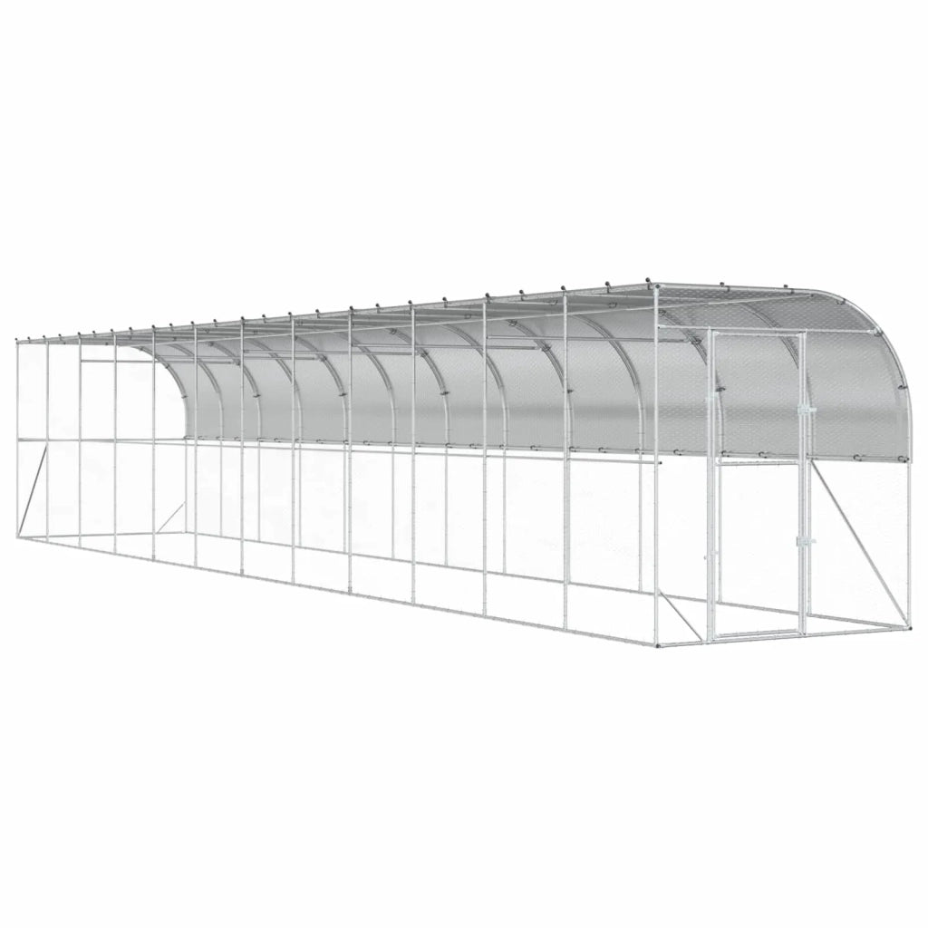 Gabbia per Polli Contro il Muro Argento 600 x 150 x 215 cm 3434740