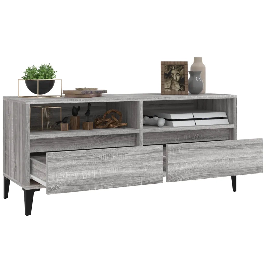 Mobile Porta TV-Mobile per TV-Credenza TV Grigio Sonoma 100x34,5x44,5cm Legno Multistrato 106043