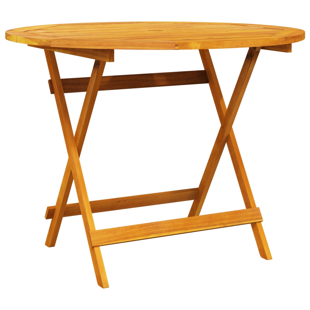 Set da pranzo da giardino 5 pezzi in legno massello di acacia