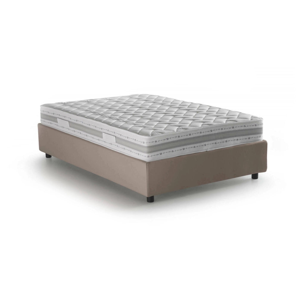 Abici, Letto Piazza e Mezza Materasso Incluso Made in Italy, Grigio Tortora