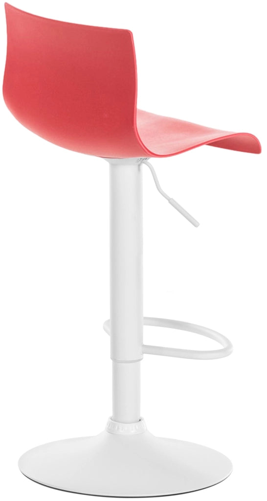 Sgabello Hover in polipropilene e metallo rosso,Metallo bianco opaco