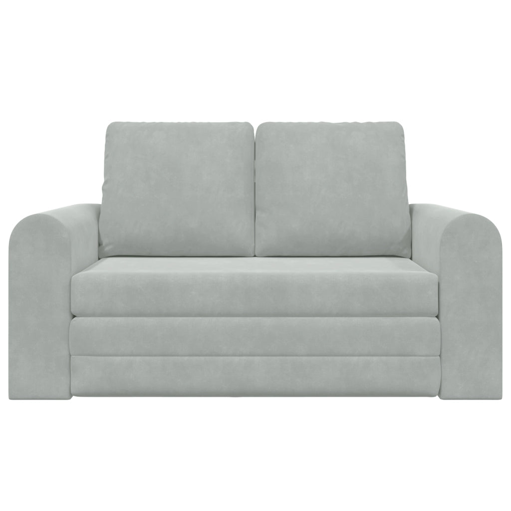 Divano Letto vitaXL 2-in-1 Grigio Chiaro 148x71x83 cm Velour