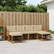 Set di divani da esterno 6 pz Naturale e Beige 3382133