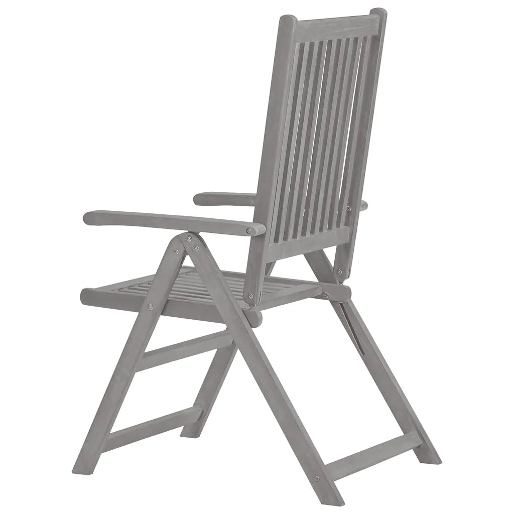Sedie Giardino Reclinabili 8pz Cuscini Massello Acacia Grigio 3075141
