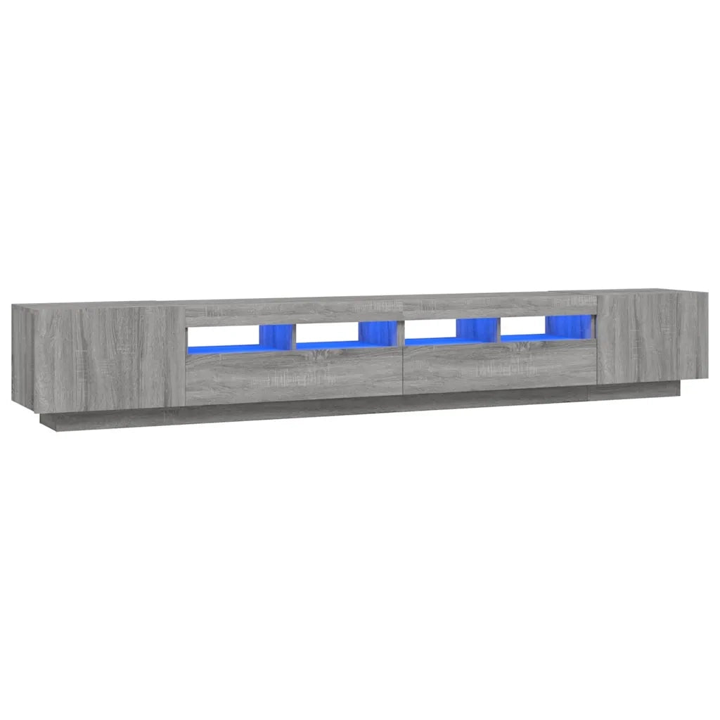 Set Mobili TV 3 pz con Luci LED Grigio Sonoma Legno Multistrato cod mxl 10124