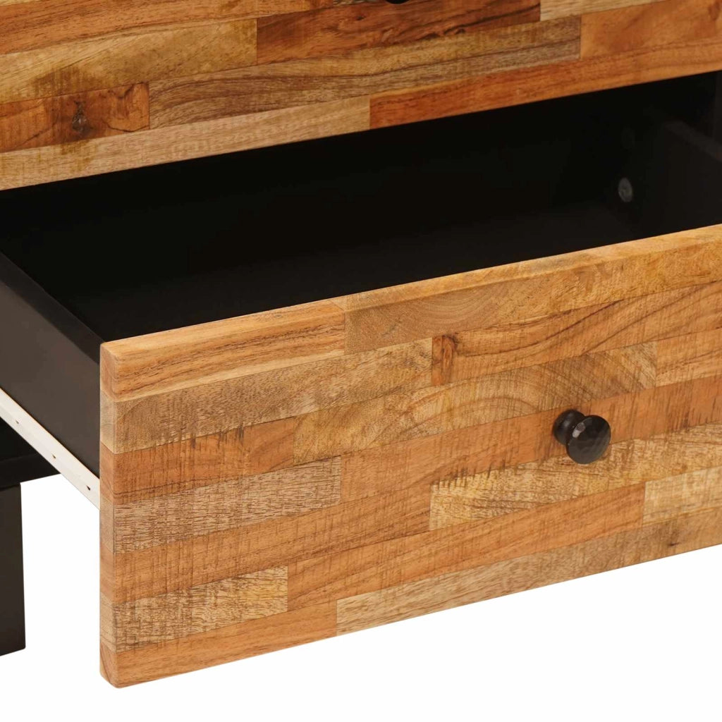 Armadio letto compatto in legno massello di mango 50 x 33 x 62 cm 2 cassetti design moderno in legno marrone 02_0057812