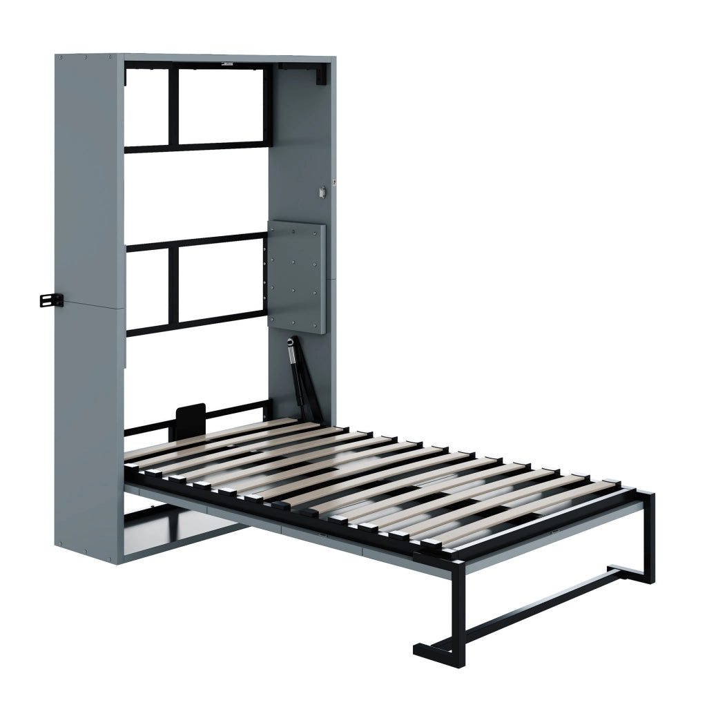 Piano pieghevole a murphy 90*200 telaio metallico e coperchio in legno fissazione a chiave robusto silenzioso e multifunzionale