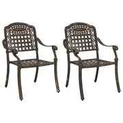 Sedia da Giardino 2 pz | Sedie da Esterno Bronzo 55 x 56,5 x 91cm Alluminio