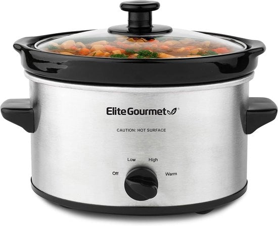 Slowcooker elettrico con regolazione della temperatura - 2,27 L - resistente all'acqua di lavastoviglie