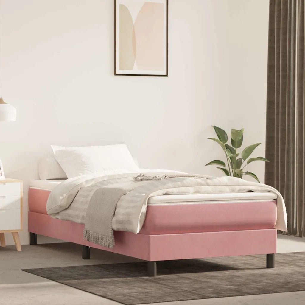 Materasso a Molle Insacchettate-Materasso per letto Rosa 80x210x20 cm in Velluto