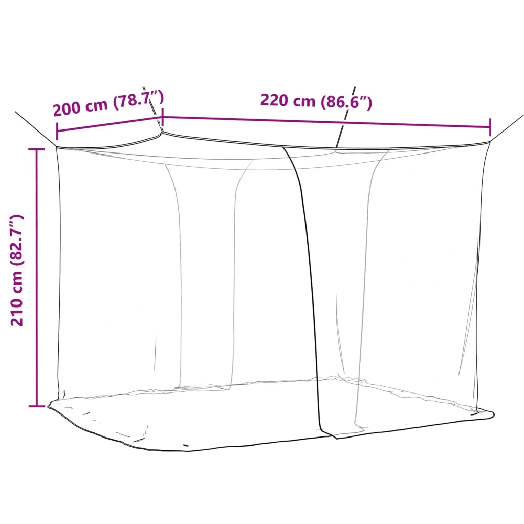 Zanzariera per letto 156 maglia 3 pcs Bianco Poliestere 42033561