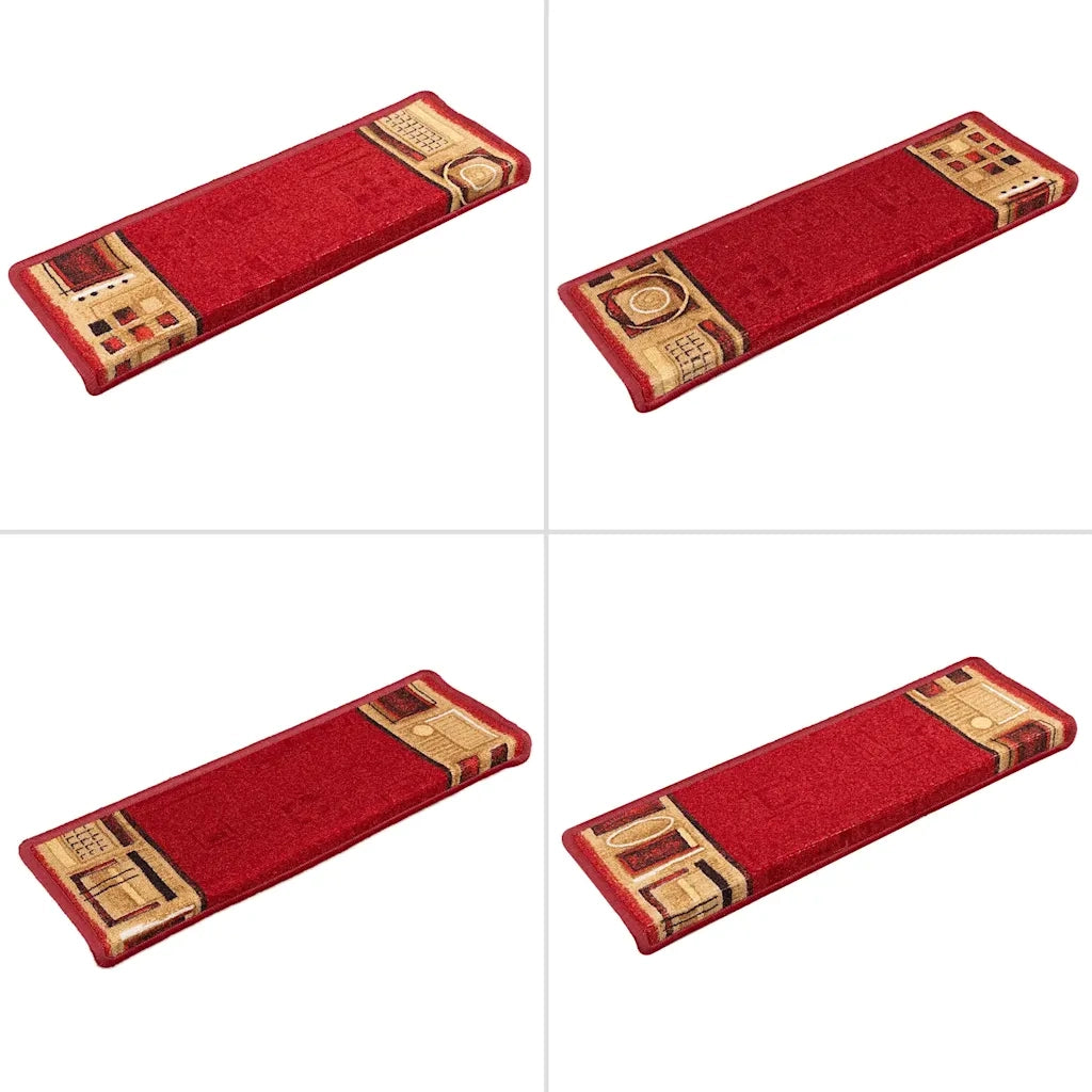 Tappetini Autoadesivi per Scale 15 pz 65x21x4 cm Rossi
