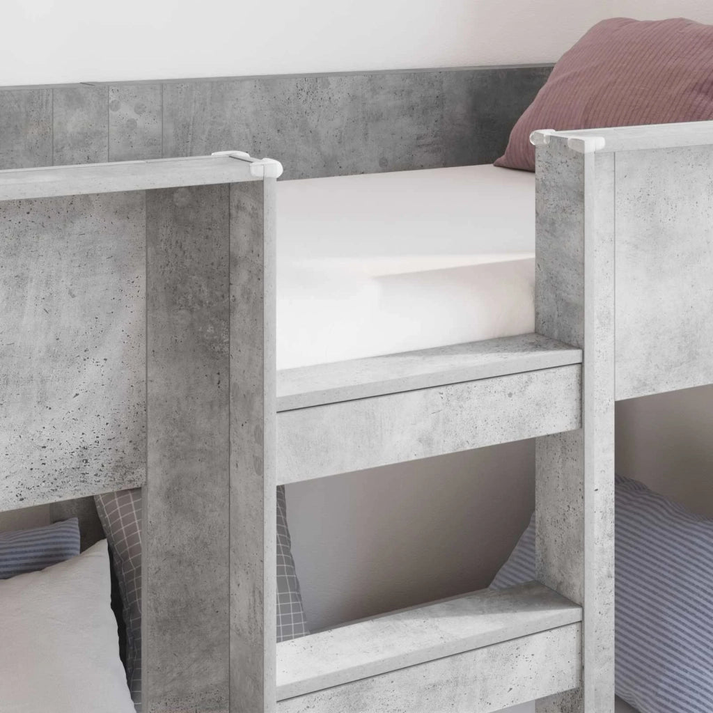 Letto a Castello per Bambini Grigio cemento 90 x 190 cm