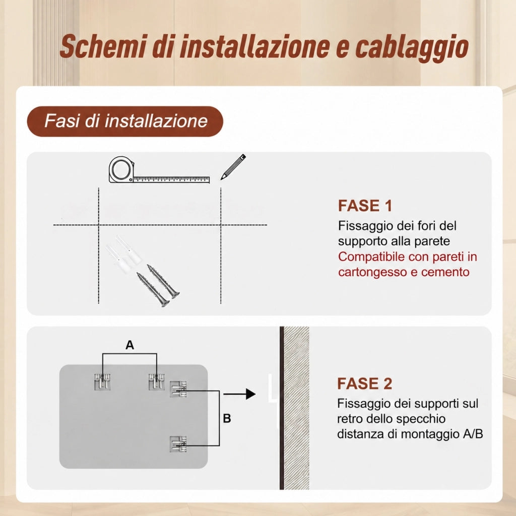 Specchio da Bagno 90x70 cm Senza Cornice; Angoli Arrotondati; Vetro Argento HD 5 mm; Argento