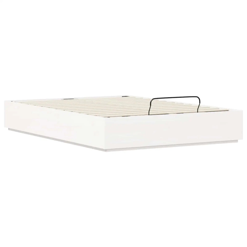 Letto ottomano Bianco 160 x 200 cm Legno di pino massiccio