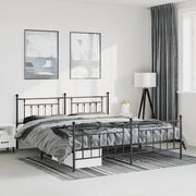 Giroletto con Testiera e Pediera Metallo Nero 193x203 cmcod mxl 129757