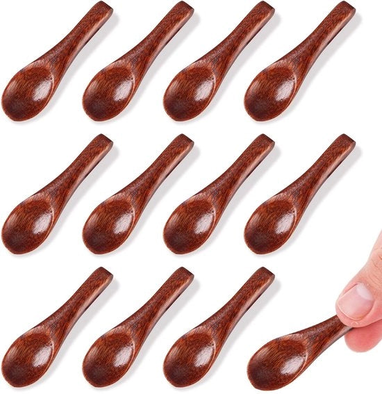 Set di 11 mini cucchiai per spezie, 6 cm cucchiai in legno piccoli, cucchiai in legno piccoli