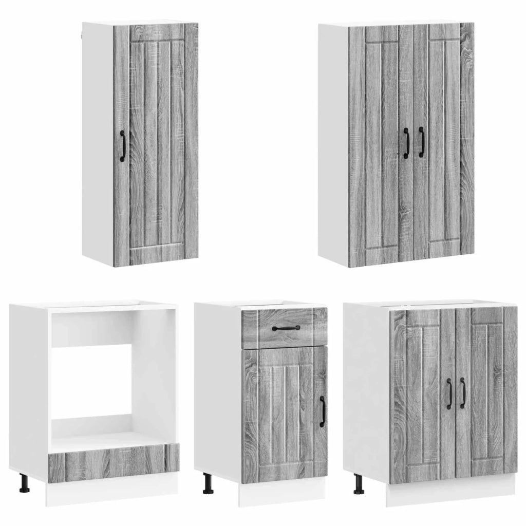 Unità Cucina LUCCA 5 pcs Sonoma grigio Legno ingegnerizzato 3438271