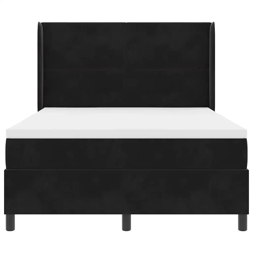 Letto a molle con strisce LED Nero 160 x 200 cm Velluto 3343876