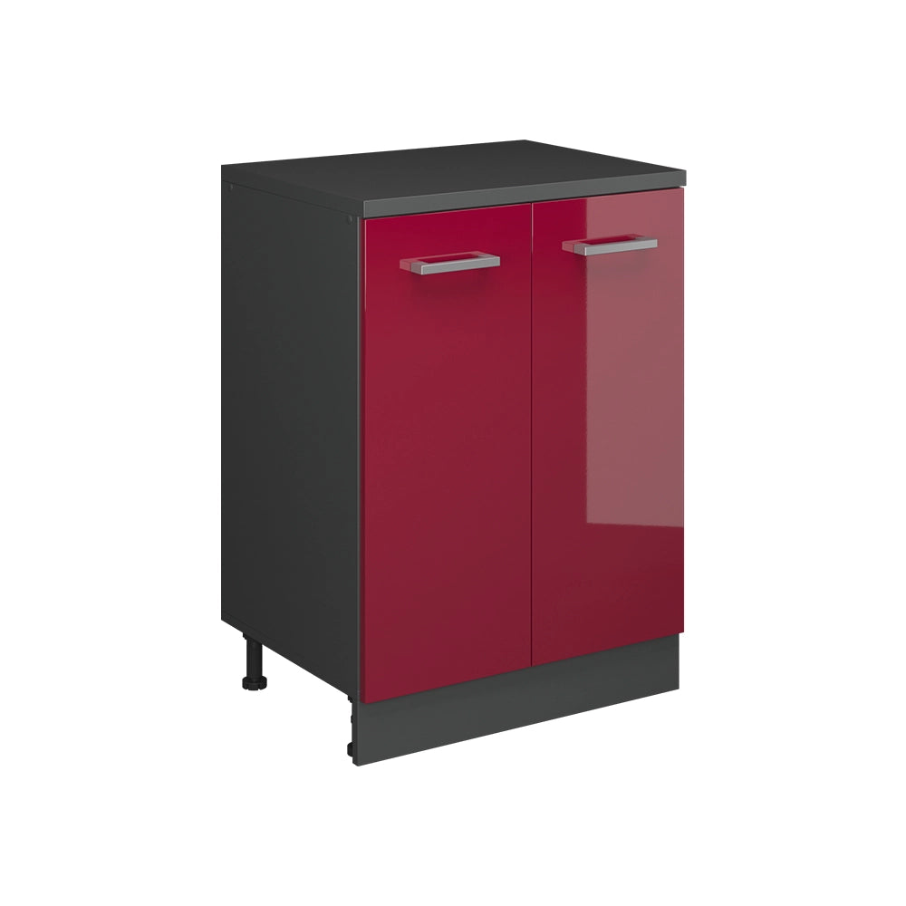Mobile per mansarda Rion Rosso lucido/Antracite 60 x 83.8 cm senza inclinazione con 2 ante Vicco