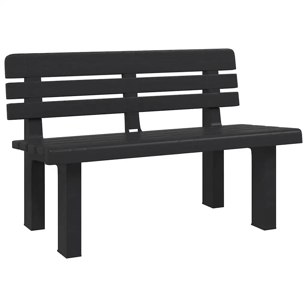 Panchina da Giardino | Panca da Giardino Antracite 110x52x71 cm in Polipropilene